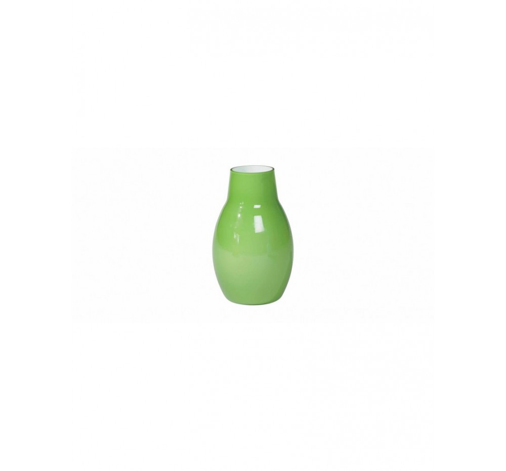 Painted glass vase, green