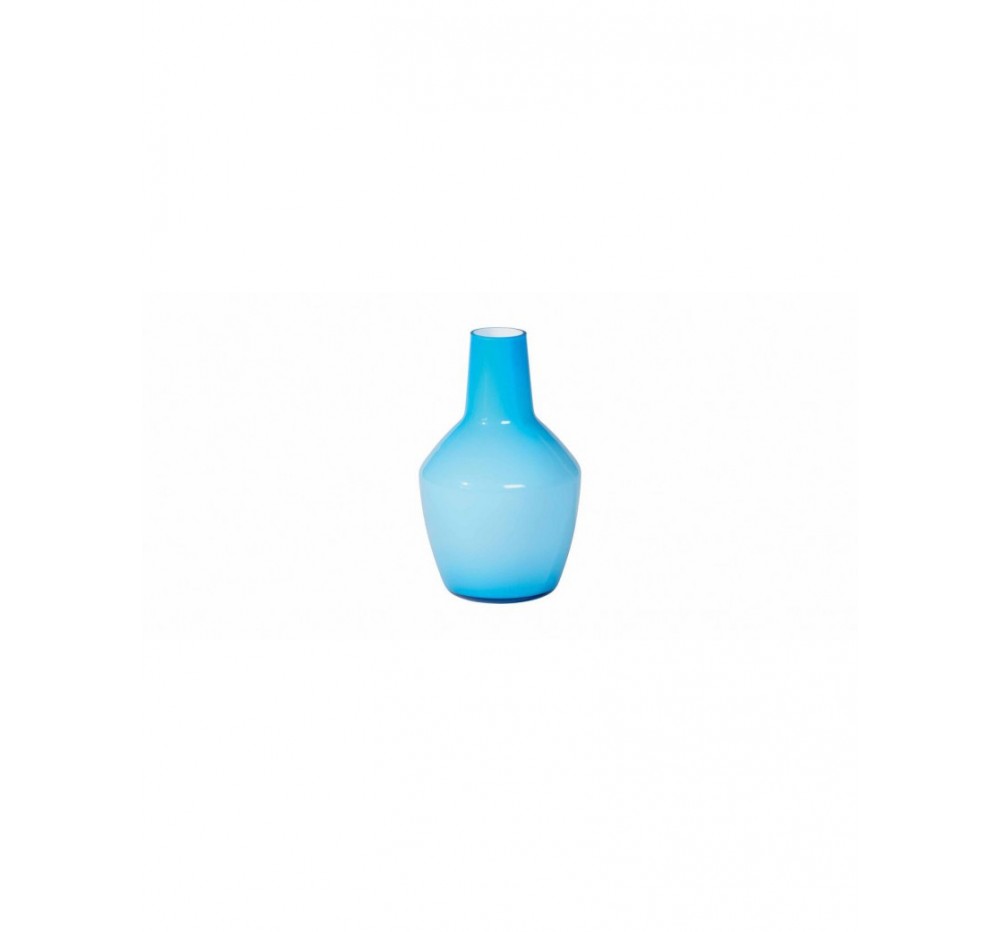 Painted glass vase, sky blue