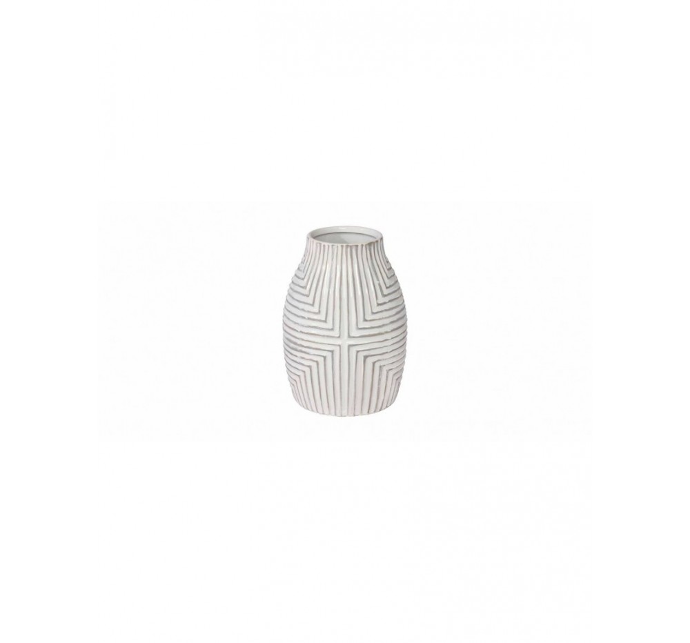 White carved vase