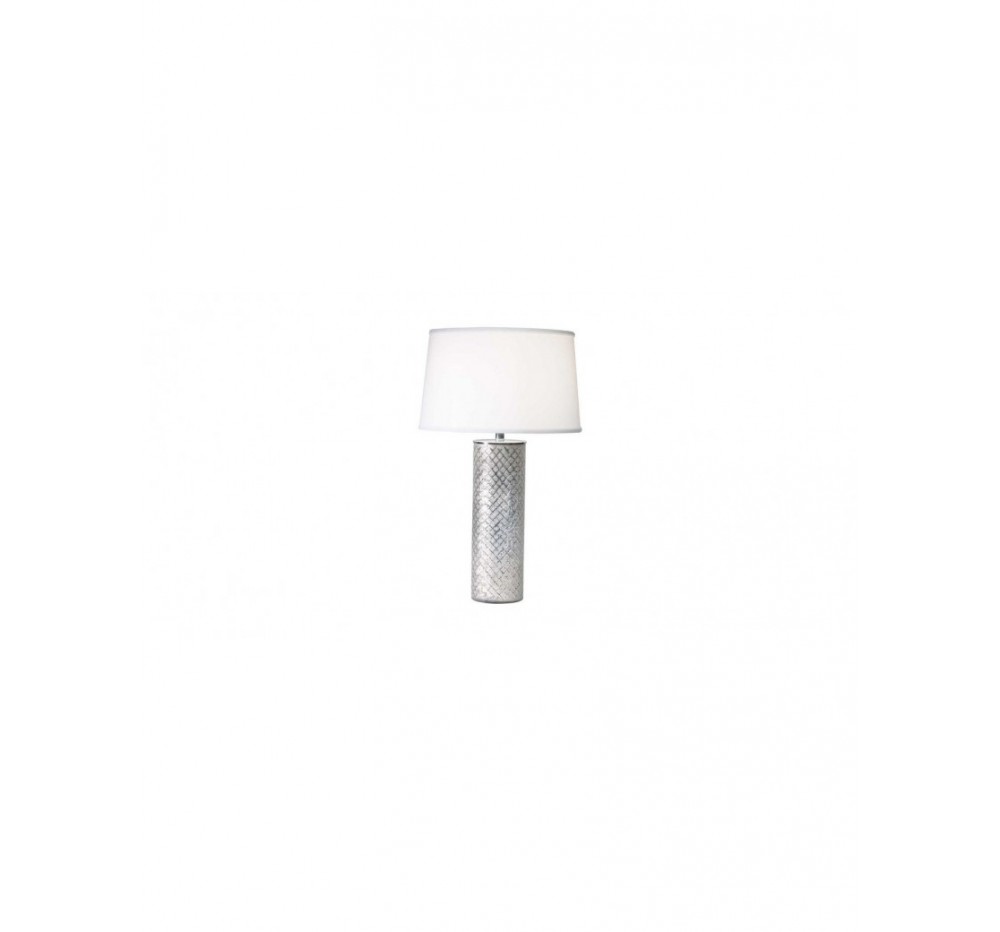 White lattice glass table lamp