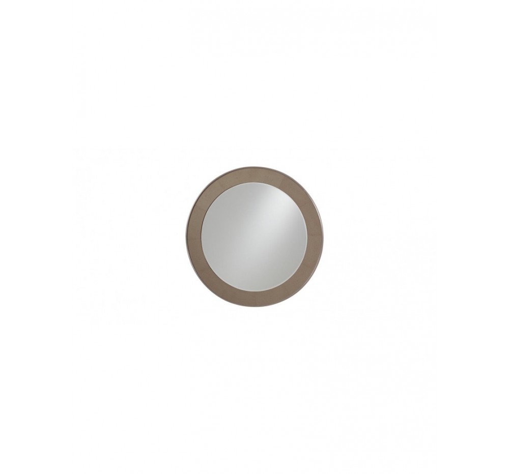 Classic simple round leather mirror