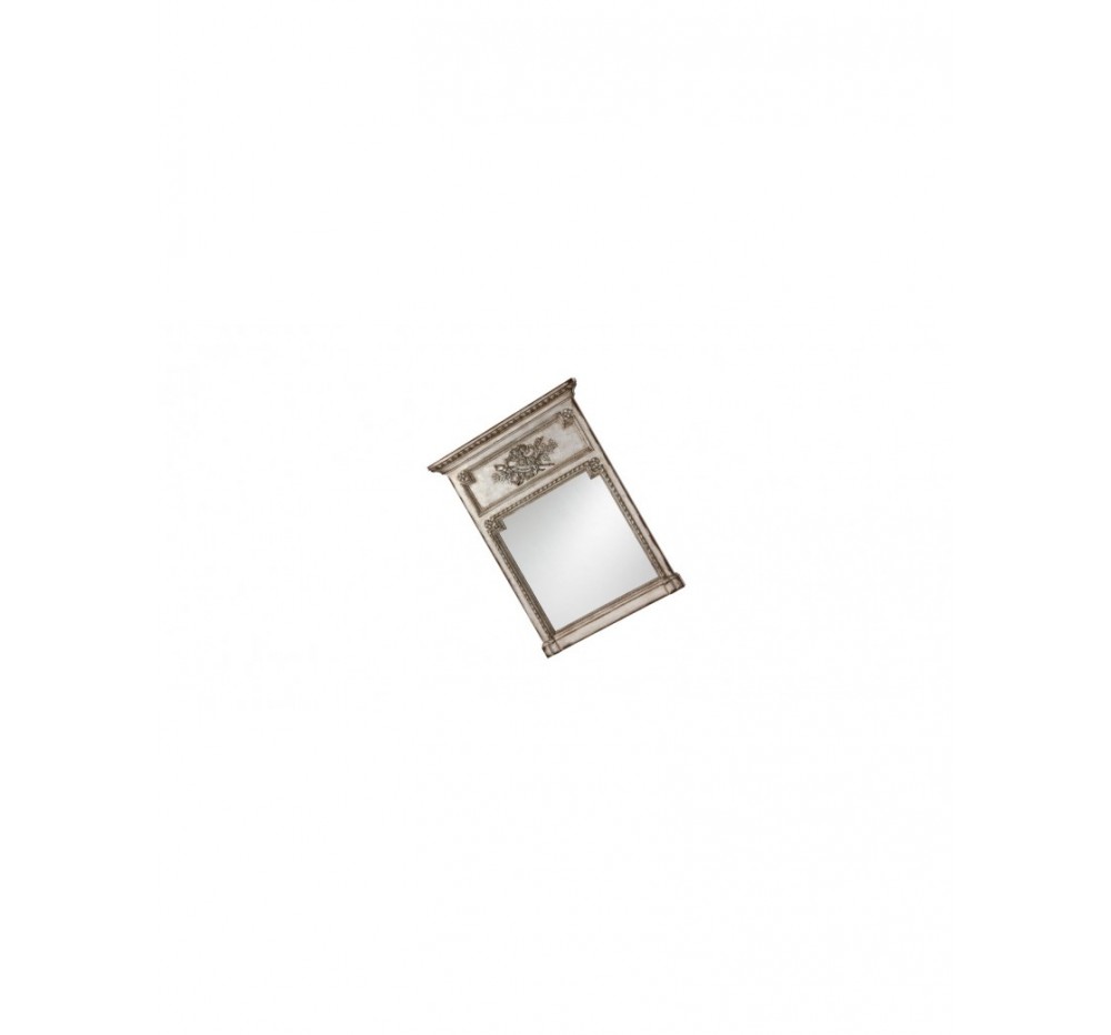 French antique silver small wall mirror