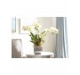 Orchids in silver metal vase